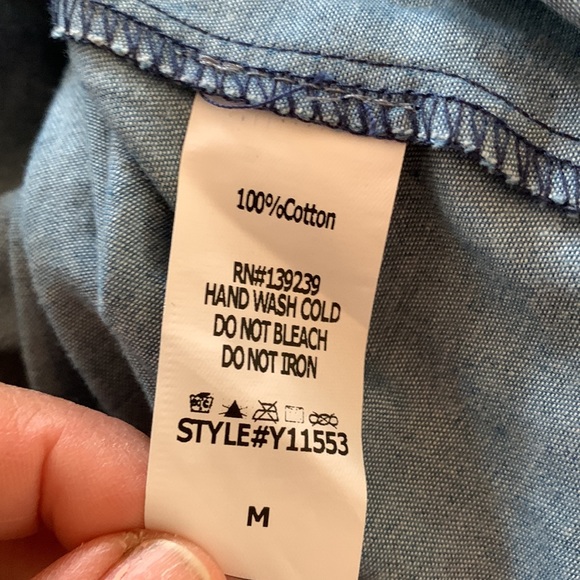 Off the shoulder dress or top denim size M - Picture 6 of 6